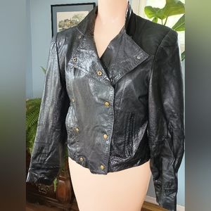 Wilson's Women's Genuine Leather Cropped Motorcycle Jacket